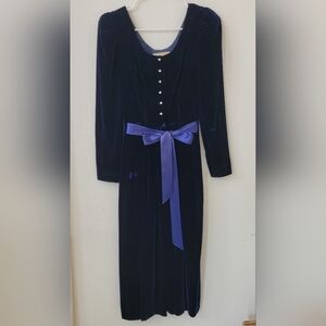 Vintage 80s Liz Claiborne Velvet Dress - Size 6